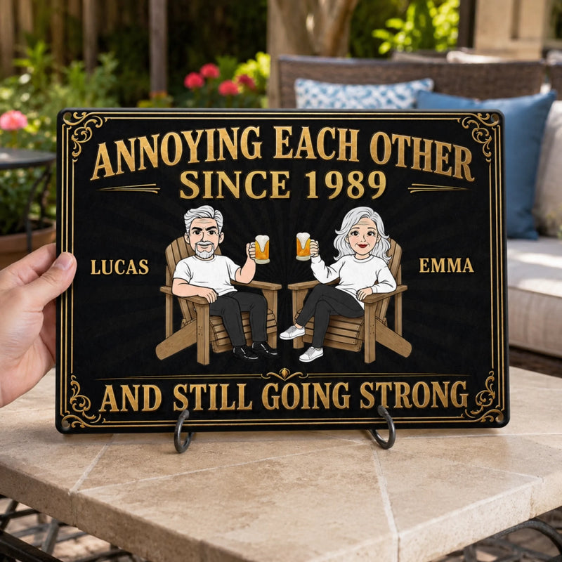 Custom Home Decor Metal Sign - Personalized  Anniversary Wedding Gifts For Husband And Wife, Him And Her - Annoying You Is My Hobby