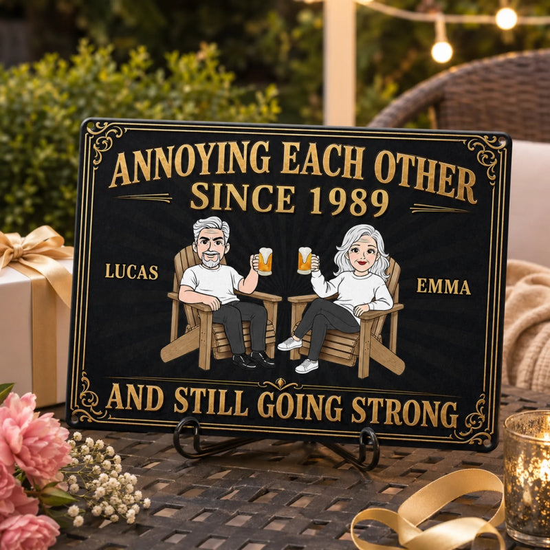Custom Home Decor Metal Sign - Personalized  Anniversary Wedding Gifts For Husband And Wife, Him And Her - Annoying You Is My Hobby