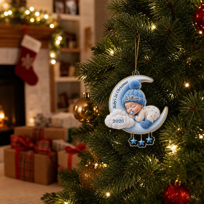 Custom Acrylic Ornament - Personalized Baby Shower, Gender Reveal Gifts For New Moms, New Dads, New Parents - Tiny Miracle Arrived