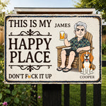 Custom Home Decor Metal Sign - Gifts For Dog Cat Lovers, Dog Dad And Mom, Cat Owners - My Happy Place