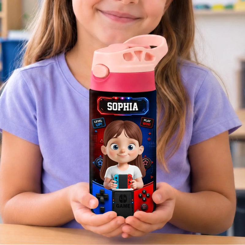 Custom Kids Insulated Water Bottle - Personalized Back To School Gifts For Kids - School Adventure Begins