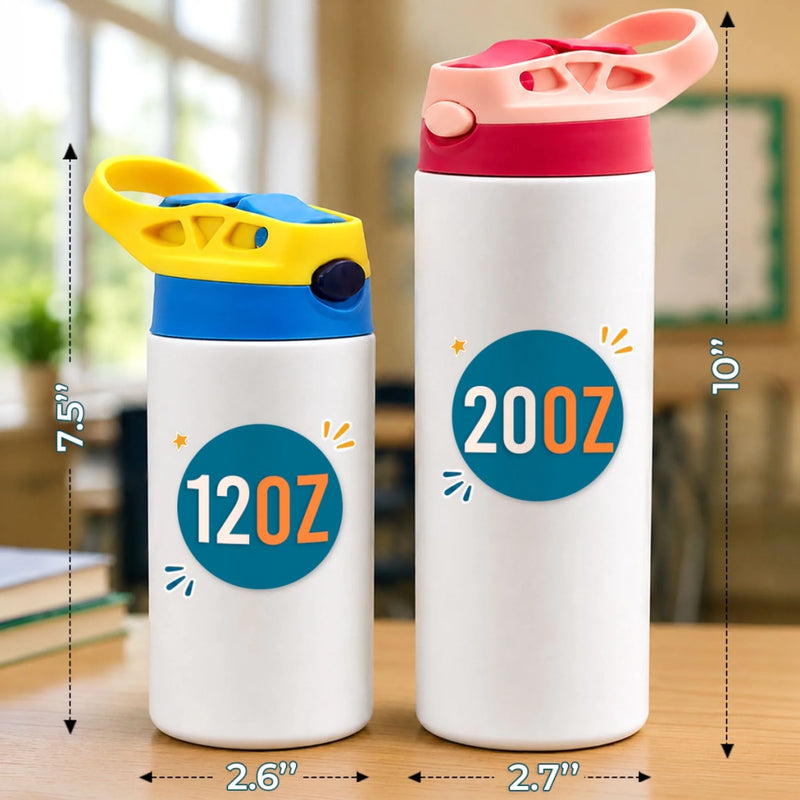 Custom Kids Insulated Water Bottle - Personalized Back To School Gifts For Kids - Tiny But Bright