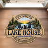 Custom Lake House Shaped Doormat - Personalized Summer Vacation And Travel Gifts For Mom, Dad, Brother, Sister - Home By The Lake