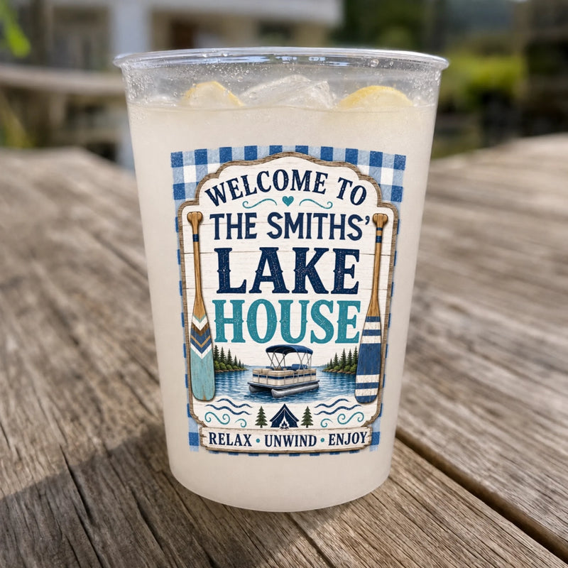 Custom Lake House Party Cups - Personalized Summer Vacation And Travel Gifts For Mom, Dad, Brother, Sister - Life Is Better On The Boat