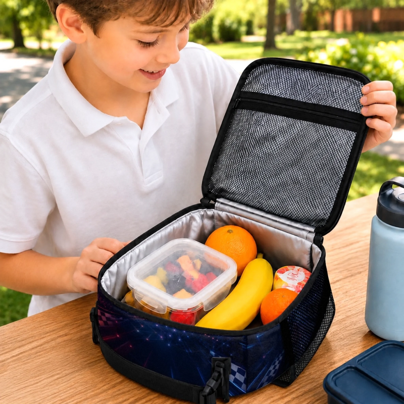 Custom Photo Kids Lunch Bag - Personalized Back To School Gifts For Kids - Little Wheels Big Dreams