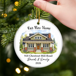Custom Photo New Home Ceramic Ornament - Personalized Anniversary Christmas Wedding Gifts For Husband And Wife, Him And Her - Love Grows Best In Our House