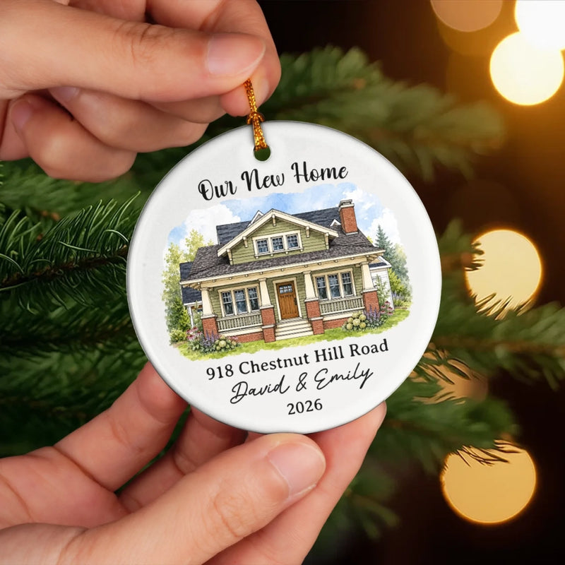 Custom Photo New Home Ceramic Ornament - Personalized Anniversary Christmas Wedding Gifts For Husband And Wife, Him And Her - Love Grows Best In Our House