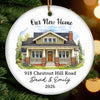 Custom Photo New Home Ceramic Ornament - Personalized Anniversary Christmas Wedding Gifts For Husband And Wife, Him And Her - Love Grows Best In Our House