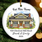 Custom Photo New Home Ceramic Ornament - Personalized Anniversary Christmas Wedding Gifts For Husband And Wife, Him And Her - Love Grows Best In Our House