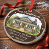 Custom Photo New Home Circle Glass Ornament - Personalized Anniversary Christmas Wedding Gifts For Husband And Wife, Him And Her - New Keys New Memories