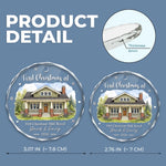 Custom Photo New Home Circle Glass Ornament - Personalized Anniversary Christmas Wedding Gifts For Husband And Wife, Him And Her - New Keys New Memories