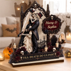Custom Skeleton 2-Layered Wooden Plaque - Personalized Halloween Decor, Anniversary Wedding Gifts For Husband And Wife, Him And Her - Our Forever Gothic Love