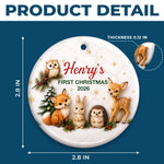Custom First Christmas Ceramic Ornament - Personalized Christmas Baby Shower, Gender Reveal Gifts For New Moms, New Dads, New Parents - Little Wonder Big Magic
