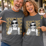 Custom Photo Comfort T-Shirt - Personalized Graduation Gifts For Him, Her - Caps Off To Success