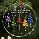 Custom Circle Glass Ornament - Personalized Christmas Birthday Gifts For Mom, Dad, Brother, Sister - Merry Moments Together