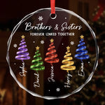 Custom Circle Glass Ornament - Personalized Christmas Birthday Gifts For Mom, Dad, Brother, Sister - Merry Moments Together