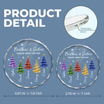 Custom Circle Glass Ornament - Personalized Christmas Birthday Gifts For Mom, Dad, Brother, Sister - Merry Moments Together
