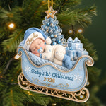 Custom First Christmas Acrylic Ornament - Personalized Christmas Baby Shower, Gender Reveal Gifts For New Moms, New Dads, New Parents - Precious Little Bundle Of Joy