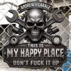 Custom Shaped Metal Sign - Personalized Birthday Gifts For Husband, Son, Grandson, Brother, Grandpa, Dad, Yourself - This Is My Happy Place
