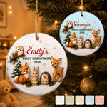 Custom First Christmas Ceramic Ornament - Personalized Christmas Baby Shower, Gender Reveal Gifts For New Moms, New Dads, New Parents - Little Wonder Big Magic