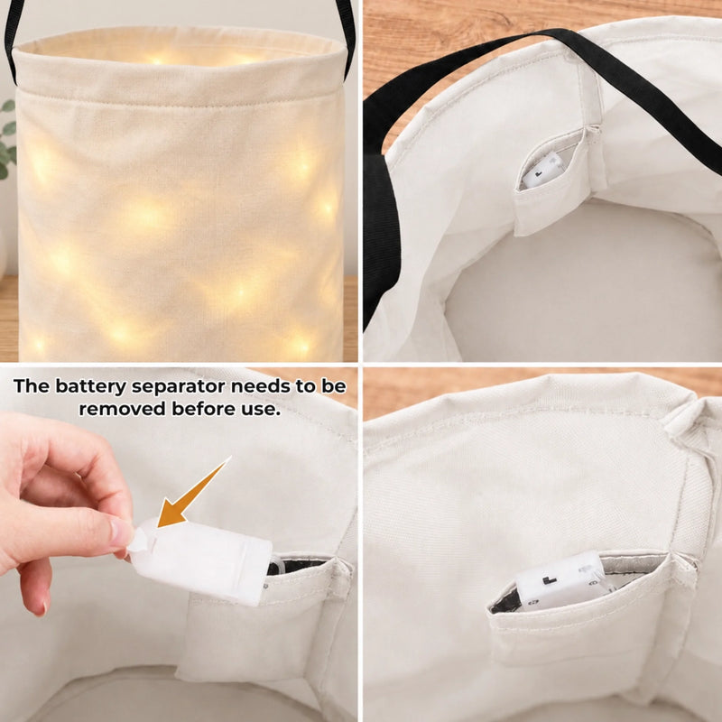 Custom LED Light Bucket Bag - Personalized Halloween Birthday Gifts For Kids - Spooky Little Cutie