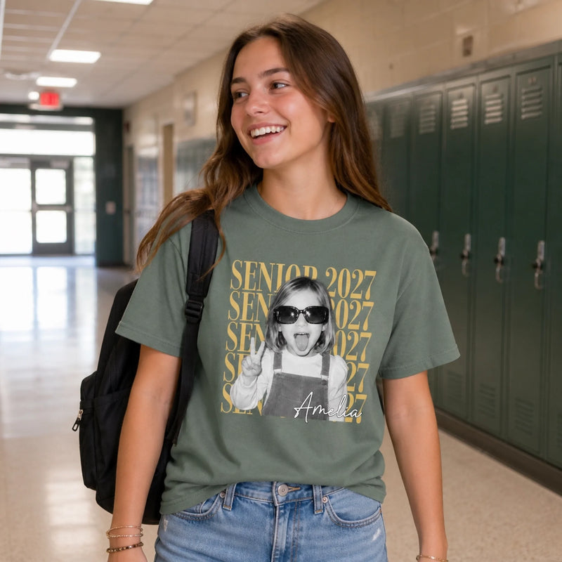 Custom Photo Comfort T-Shirt - Personalized Graduation Gifts For Him, Her - Caps Off To Success