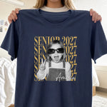 Custom Photo Comfort T-Shirt - Personalized Graduation Gifts For Him, Her - Caps Off To Success