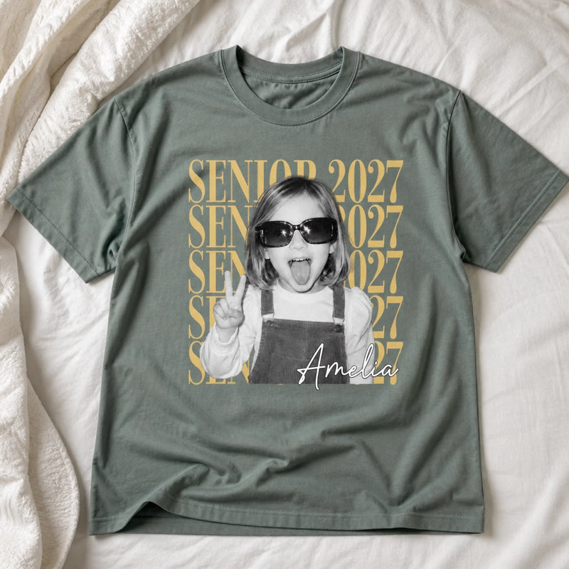 Custom Photo Comfort T-Shirt - Personalized Graduation Gifts For Him, Her - Caps Off To Success