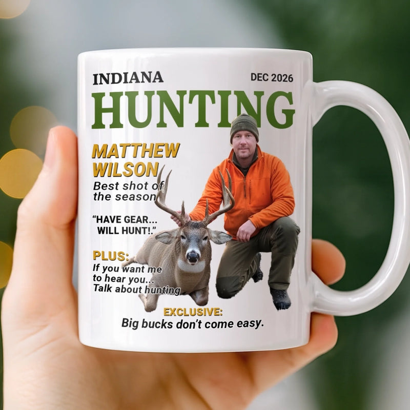 Custom Photo Magazine Mug - Personalized Birthday Hunting Gifts For Hunters - Wild At Heart