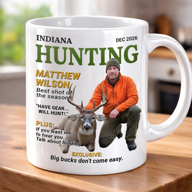 Custom Photo Magazine Mug - Personalized Birthday Hunting Gifts For Hunters - Wild At Heart
