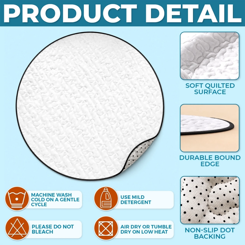 Custom Quilted Round Mat - Personalized Halloween Birthday Gifts For Mom, Dad, Brother, Sister - Spooky Season Together