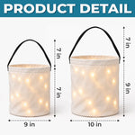 Custom Photo LED Light Bucket Bag - Personalized Halloween Birthday Gifts For Kids - Little Monsters Come Out Tonight