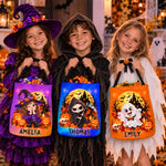 Custom Photo LED Light Bucket Bag - Personalized Halloween Birthday Gifts For Kids - Little Monsters Come Out Tonight