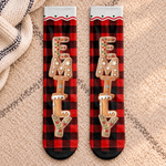 Custom Crew Socks - Personalized Christmas Birthday Gifts For Mom, Dad, Brother, Sister - Holiday Cheer In The Air