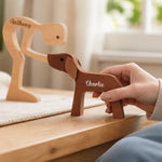 Personalized Custom Wooden Pet Carvings - The Love Between You And Your Fur-Friend - Gift For Pet Lovers - Wood Sculpture Table Ornaments, Carved Wood Decor