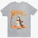 Custom Photo T-shirt, Hoodie - Personalized Birthday Gifts For Dog Cat Lovers, Dog Dad And Mom, Cat Owners - Falling Leaves, Wagging Tails