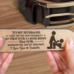 Custom Engraved Leather Belt - Personalized Anniversary Wedding Gifts For Husband And Wife, Him And Her - Property Of My Queen