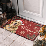 Custom Photo Home Decor Decorative Mat - Personalized  Christmas Birthday Gifts For Dog Cat Lovers, Dog Dad And Mom, Cat Owners - Festive Paws Have Arrived