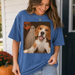 Custom Photo Funny Comfort T-Shirt - Personalized Halloween Birthday Gifts For Dog Cat Lovers, Dog Dad And Mom, Cat Owners - My Pet Says Boo