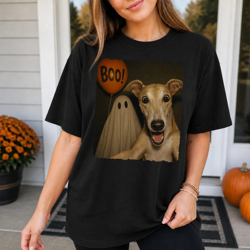 Custom Photo Funny Comfort T-Shirt - Personalized Halloween Birthday Gifts For Dog Cat Lovers, Dog Dad And Mom, Cat Owners - My Pet Says Boo
