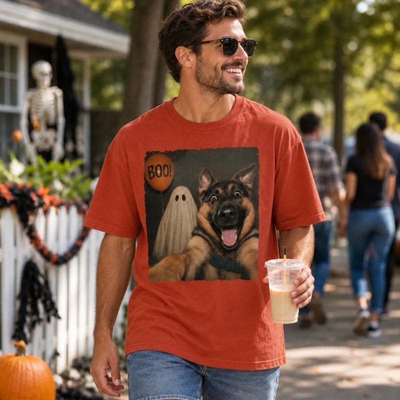Custom Photo Funny Comfort T-Shirt - Personalized Halloween Birthday Gifts For Dog Cat Lovers, Dog Dad And Mom, Cat Owners - My Pet Says Boo