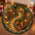 Custom Quilted Round Mat - Personalized Christmas Bookish Gifts For Book Lovers, Bookworms, Readers - Welcome To My Cozy Corner