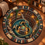 Custom Quilted Round Mat - Personalized Bookish Gifts For Book Lovers, Bookworms, Readers - Welcome To The Dragon Lair