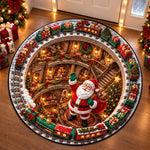 Custom Quilted Round Mat - Personalized Christmas Birthday Gifts For Mom, Dad, Brother, Sister - Sweet Holiday Joy Starts Here
