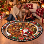 Custom Quilted Round Mat - Personalized Christmas Birthday Gifts For Mom, Dad, Brother, Sister - Sweet Holiday Joy Starts Here