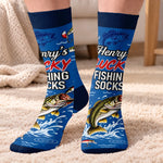 Custom Crew Socks - Personalized Birthday Fishing Gifts For Fisherman - Just Keep Reeling