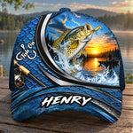 Custom Cap - Personalized Birthday Fishing Gifts For Fisherman, Husband, Son, Grandson, Brother, Grandpa, Dad, Yourself - Fish On Catch The Big One