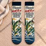 Custom Crew Socks - Personalized Birthday Fishing Gifts For Fisherman - Catch Me By The Lake