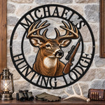 Custom Shaped Metal Sign - Personalized Birthday Gifts For Hunters, Husband, Son, Grandson, Brother, Grandpa, Dad, Yourself - Among The Pines