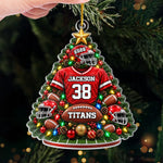 Custom America Football Acrylic Ornament - Personalized Christmas Birthday Gifts For America Football Lovers, Sports Fans, Sports Lovers - Always Ready For Game Day